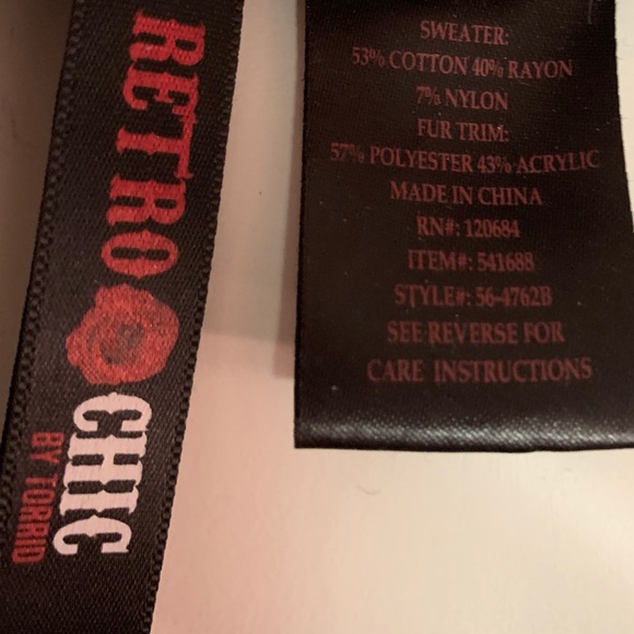 ‼️SOLD‼️Faux Fur Trim Sweater Jacket By Torrid - Picture 7 of 7